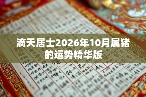 滴天居士2026年10月属猪的运势精华版 滴天居士2026年10月属猪的运势精华版