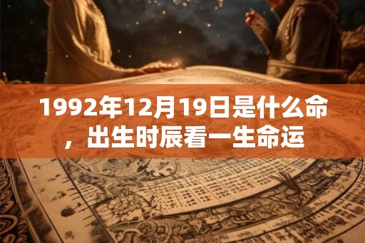 1992年12月19日是什么命，出生时辰看一生命运