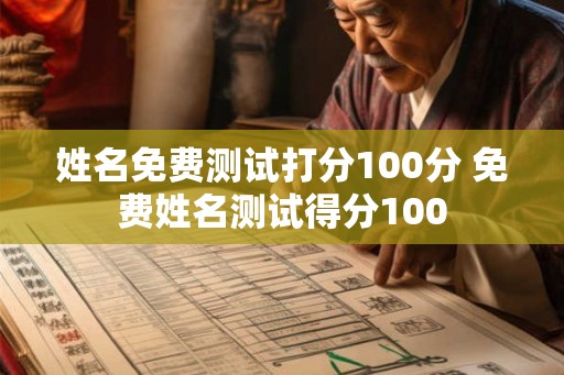姓名免费测试打分100分 免费姓名测试得分100