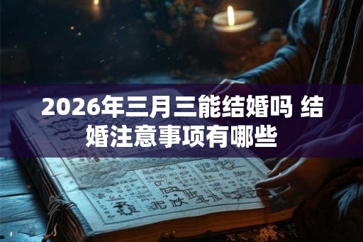 2026年三月三能结婚吗 结婚注意事项有哪些