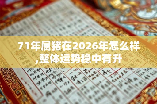 71年属猪在2026年怎么样,整体运势稳中有升