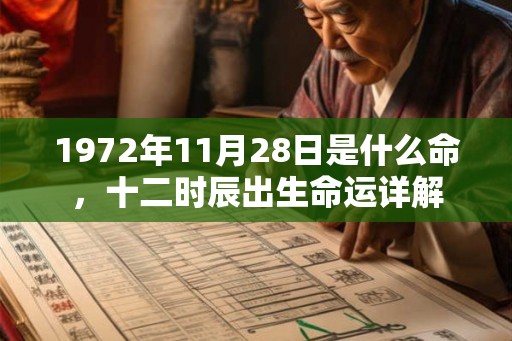 1972年11月28日是什么命，十二时辰出生命运详解