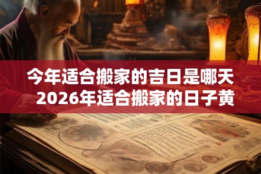 今年适合搬家的吉日是哪天  2026年适合搬家的日子黄历