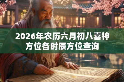 2026年农历六月初八喜神方位各时辰方位查询