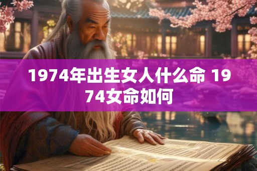 1974年出生女人什么命 1974女命如何