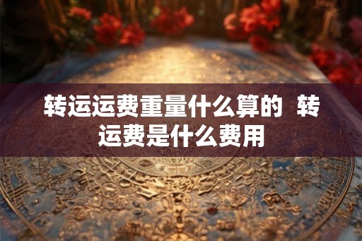 转运运费重量什么算的  转运费是什么费用