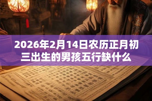 2026年2月14日农历正月初三出生的男孩五行缺什么