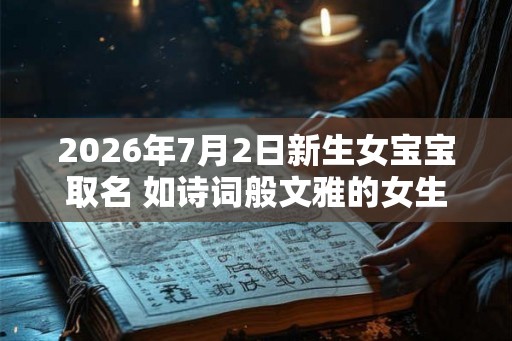 2026年7月2日新生女宝宝取名 如诗词般文雅的女生好名