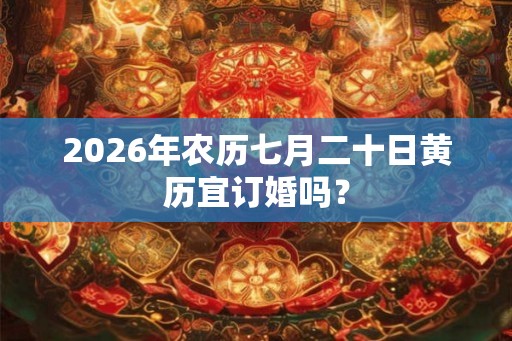 2026年农历七月二十日黄历宜订婚吗？