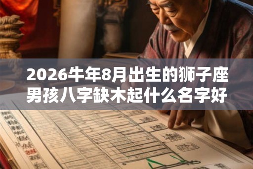 2026牛年8月出生的狮子座男孩八字缺木起什么名字好