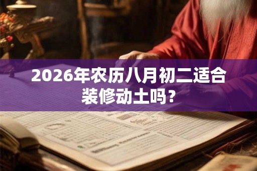 2026年农历八月初二适合装修动土吗? 2026年农历八月初二适合装修动土吗?