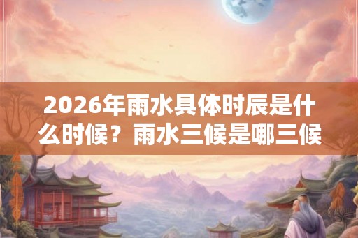 2026年雨水具体时辰是什么时候？雨水三候是哪三候？