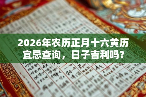 2026年农历正月十六黄历宜忌查询,日子吉利吗? 2026年农历正月十六黄历宜忌查询,日子吉利吗?