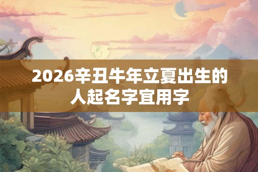 2026辛丑牛年立夏出生的人起名字宜用字