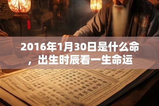 2016年1月30日是什么命，出生时辰看一生命运