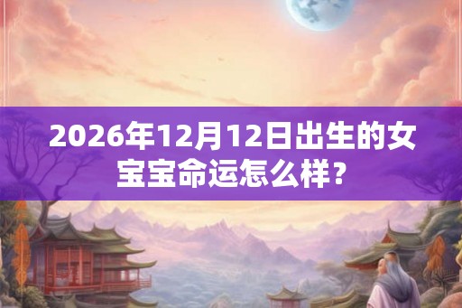 2026年12月12日出生的女宝宝命运怎么样？
