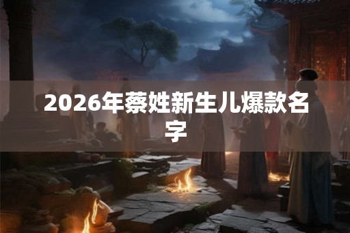 2026年蔡姓新生儿爆款名字