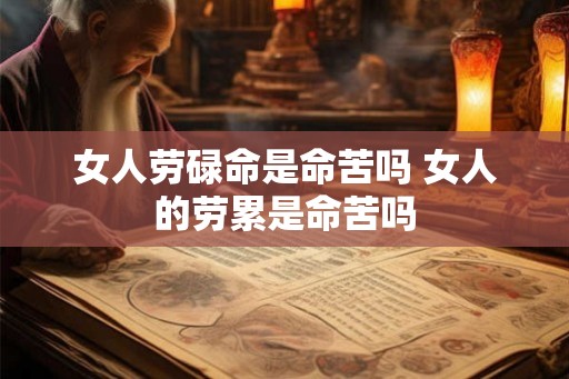 女人劳碌命是命苦吗 女人的劳累是命苦吗