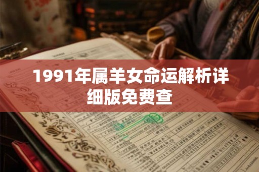 1991年属羊女命运解析详细版免费查