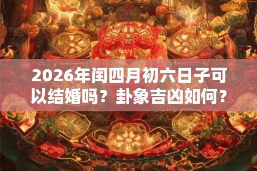 2026年闰四月初六日子可以结婚吗？卦象吉凶如何？