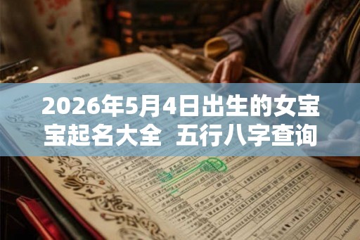 2026年5月4日出生的女宝宝起名大全  五行八字查询
