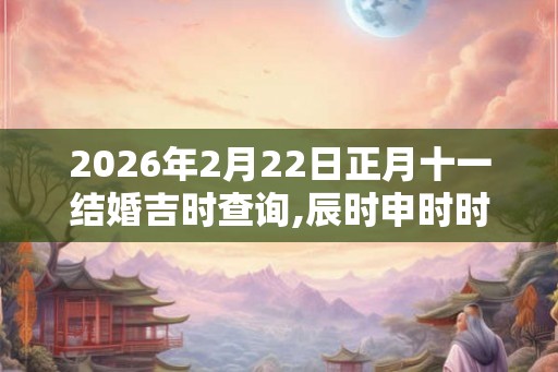 2026年2月22日正月十一结婚吉时查询,辰时申时时运不错