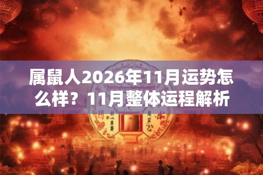 属鼠人2026年11月运势怎么样?11月整体运程解析 属鼠人2026年11月运势怎么样?11月整体运程解析