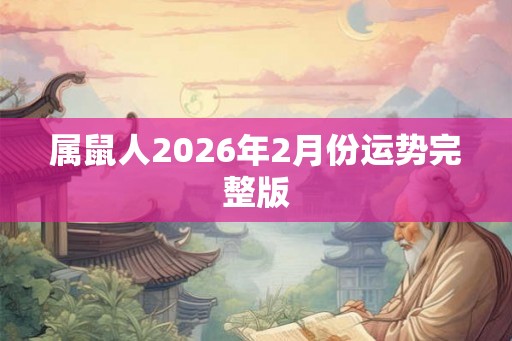 属鼠人2026年2月份运势完整版 属鼠人2026年2月份运势完整版