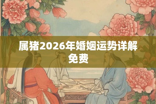 属猪2026年婚姻运势详解免费