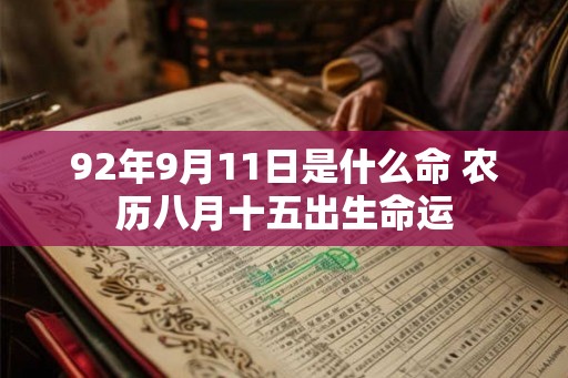 92年9月11日是什么命 农历八月十五出生命运