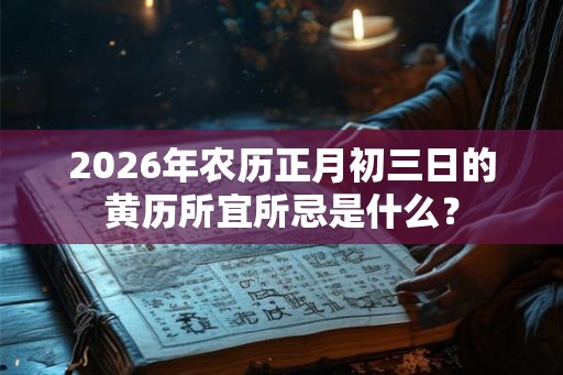 2026年农历正月初三日的黄历所宜所忌是什么？