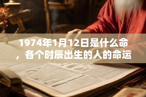 1974年1月12日是什么命，各个时辰出生的人的命运