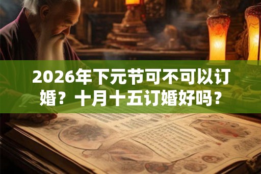 2026年下元节可不可以订婚？十月十五订婚好吗？