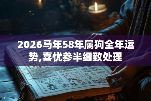 2026马年58年属狗全年运势,喜忧参半细致处理