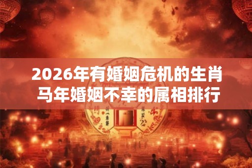 2026年有婚姻危机的生肖 马年婚姻不幸的属相排行