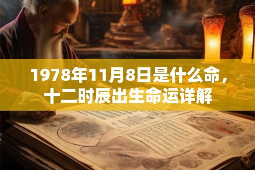 1978年11月8日是什么命，十二时辰出生命运详解