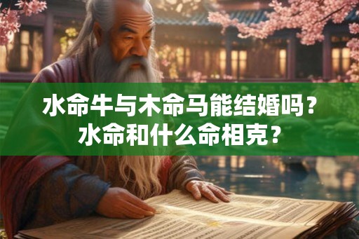 水命牛与木命马能结婚吗？水命和什么命相克？