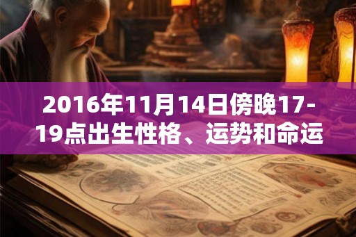 2016年11月14日傍晚17-19点出生性格、运势和命运