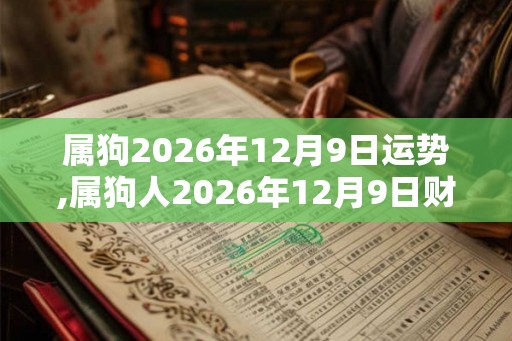 属狗2026年12月9日运势,属狗人2026年12月9日财运,生肖狗2026年12月9日运势