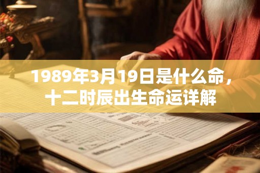 1989年3月19日是什么命,十二时辰出生命运详解 1989年3月19日是什么命,十二时辰出生命运详解