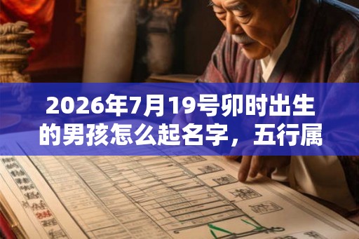 2026年7月19号卯时出生的男孩怎么起名字，五行属什么