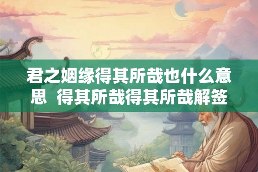 君之姻缘得其所哉也什么意思  得其所哉得其所哉解签