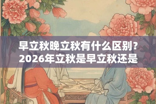 早立秋晚立秋有什么区别？2026年立秋是早立秋还是晚立秋？