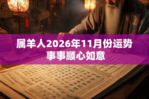 属羊人2026年11月份运势 事事顺心如意