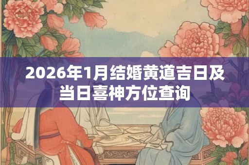 2026年1月结婚黄道吉日及当日喜神方位查询