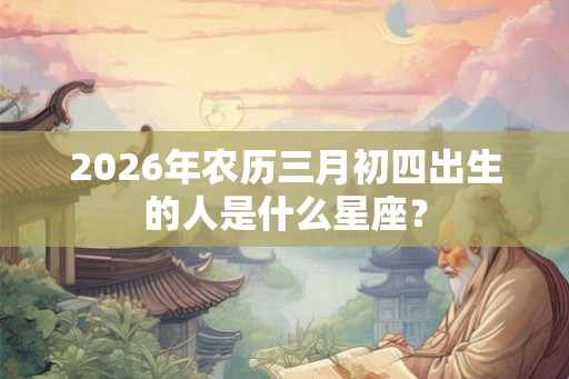 2026年农历三月初四出生的人是什么星座？