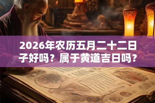 2026年农历五月二十二日子好吗？属于黄道吉日吗？