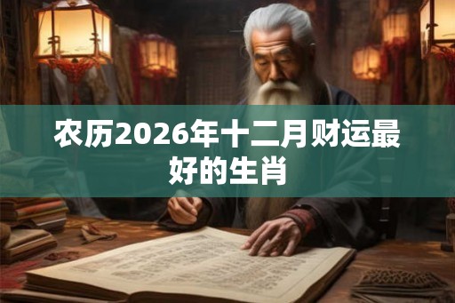 农历2026年十二月财运最好的生肖