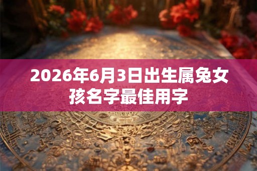 2026年6月3日出生属兔女孩名字最佳用字