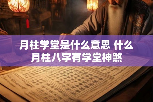 月柱学堂是什么意思 什么月柱八字有学堂神煞